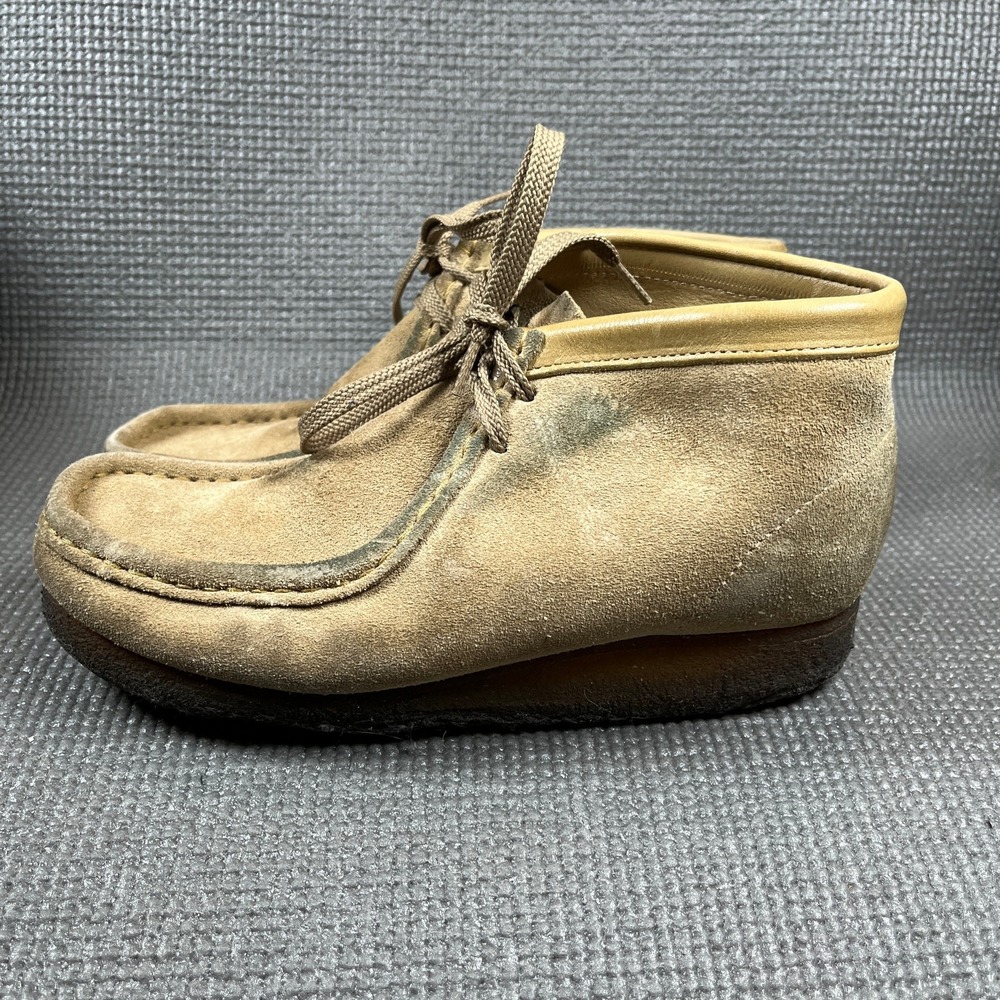 Clarks Originals Wallabee Chukka Boots Mens Size 6.5M Tan Suede Leather Casual